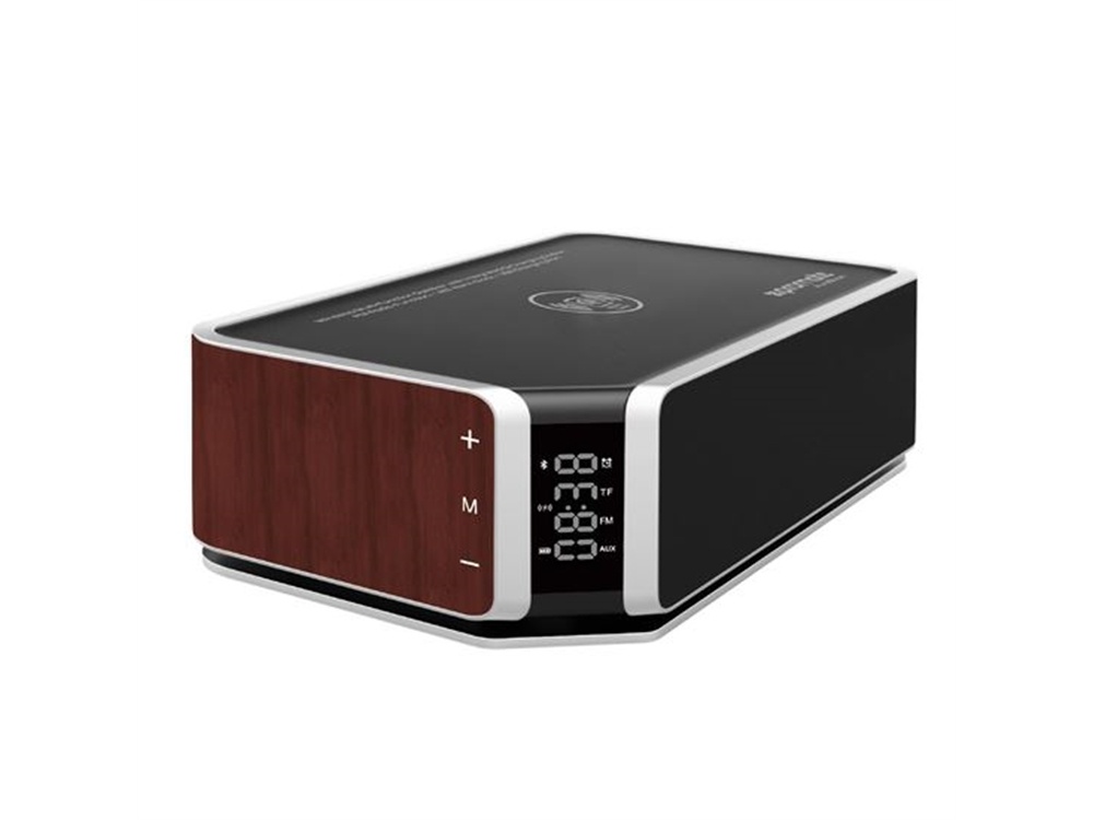 Promate Auraboom Wireless Speaker with Integrated Qi Charging Station (Sepia)