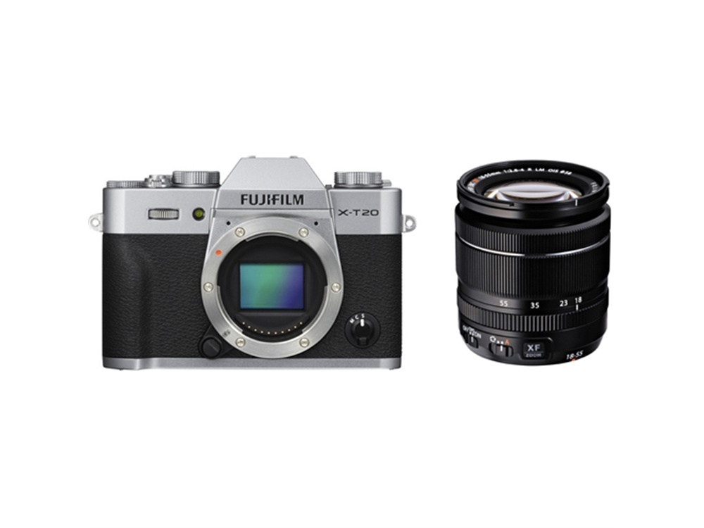 Fujifilm X-T20 Mirrorless Digital Camera (Silver) with XF 18-55mm Lens
