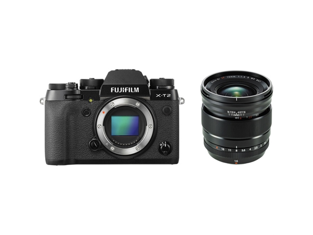 Fujifilm X-T2 Mirrorless Digital Camera (Black) with XF 16mm f/1.4 R WR Lens (Black)