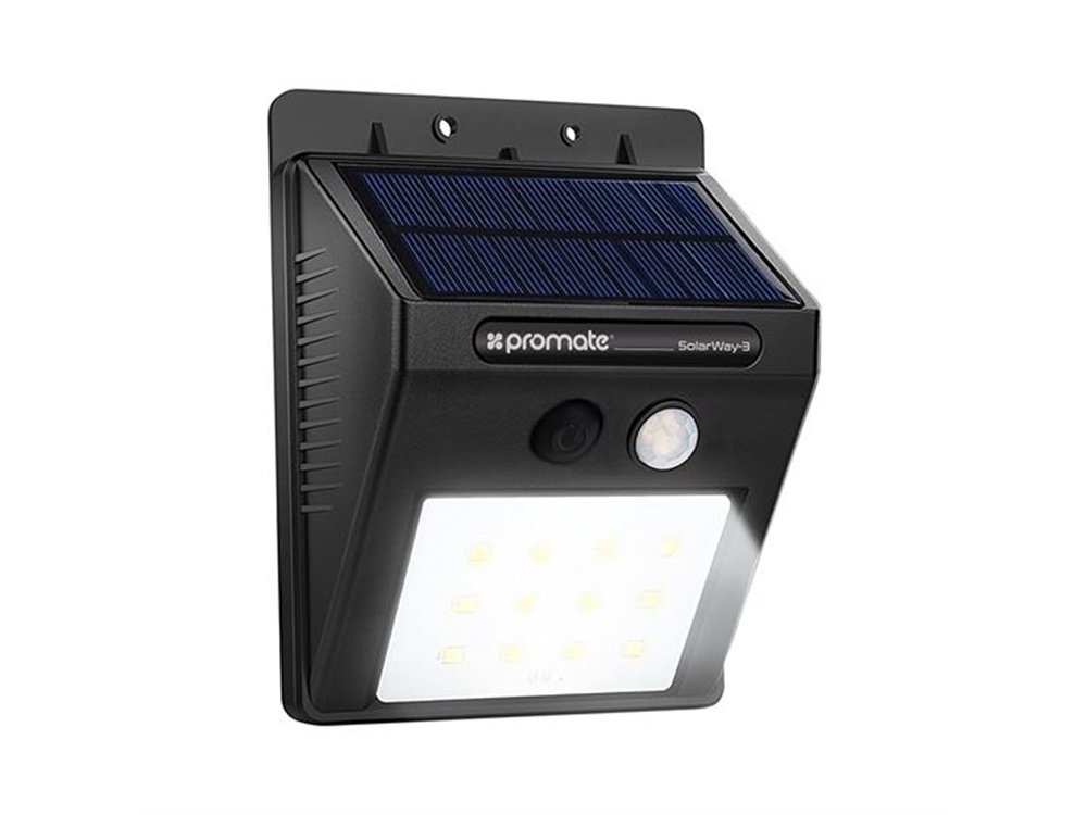 Promate SolarWay-3 Premium Solar Motion-Sensitive LED Light (Black)