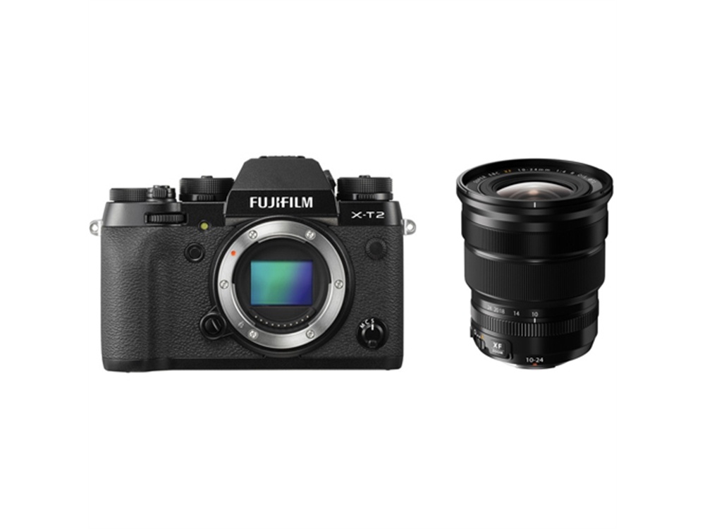 Fujifilm X-T2 Mirrorless Digital Camera (Black) with XF 10-24mm f/4 R OIS Lens