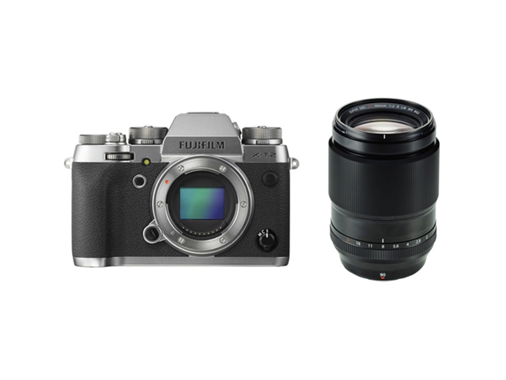 Fujifilm X-T2 Mirrorless Digital Camera (Graphite Silver) with XF 90mm F2 Lens