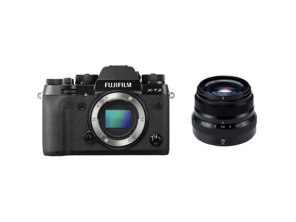 Fujifilm X-T2 Mirrorless Digital Camera (Black) with XF 35mm F2 Lens (Black)