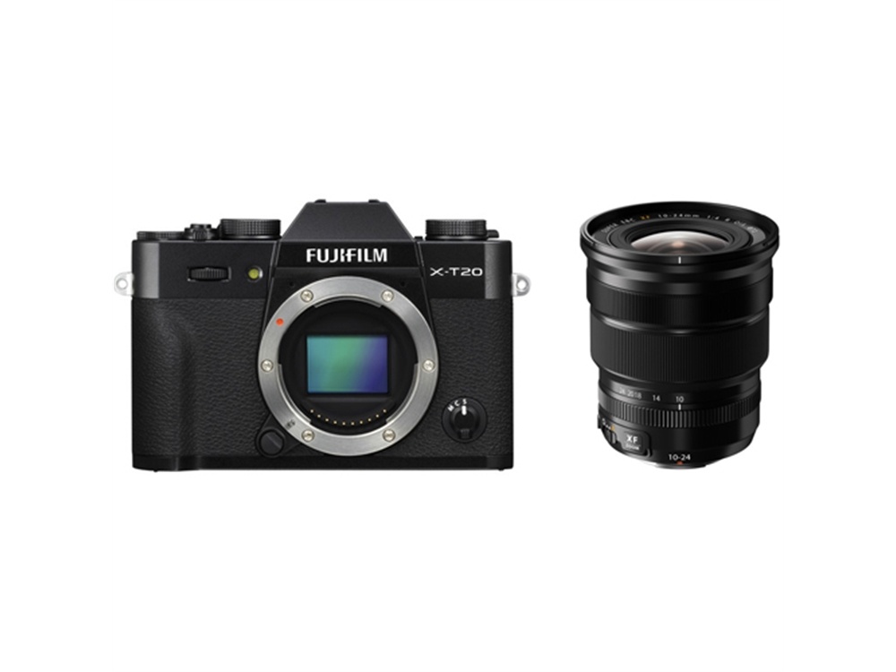 Fujifilm X-T20 Mirrorless Digital Camera (Black) with XF 10-24mm f/4 R OIS Lens