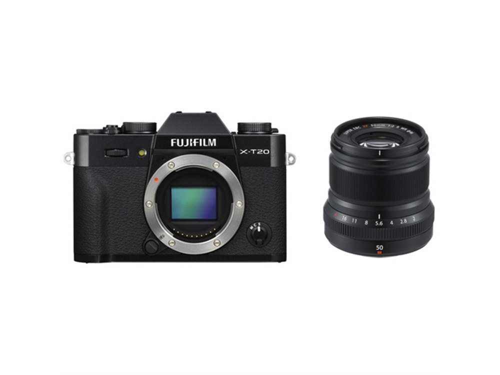 Fujifilm X-T20 Mirrorless Digital Camera (Black) with XF 50mm f/2 R WR (Black)