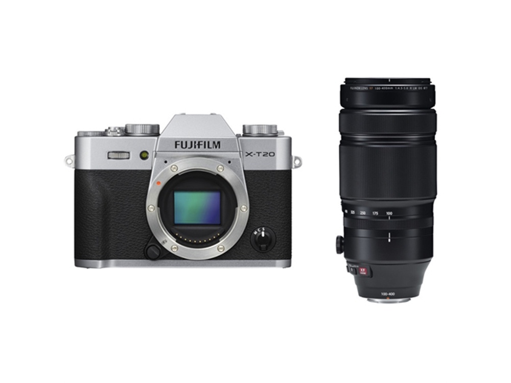 Fujifilm X-T20 Mirrorless Digital Camera (Silver) with XF 100-400mm f/4.5-5.6 R LM OIS WR Lens
