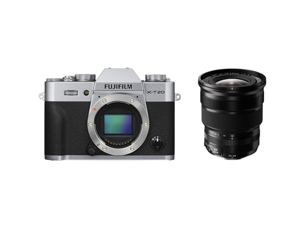 Fujifilm X-T20 Mirrorless Digital Camera (Silver) with XF 10-24mm f/4 R OIS Lens