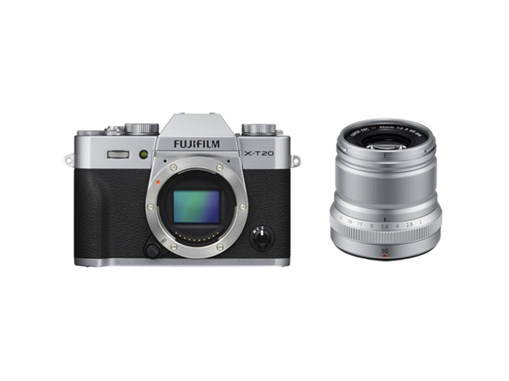 Fujifilm X-T20 Mirrorless Digital Camera (Silver) with XF 50mm f/2 R WR Lens (Silver)
