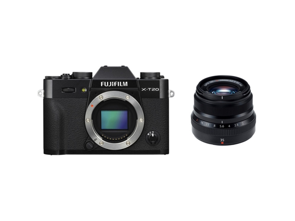 Fujifilm X-T20 Mirrorless Digital Camera (Black) with XF 35mm f/2 R WR Lens (Black)