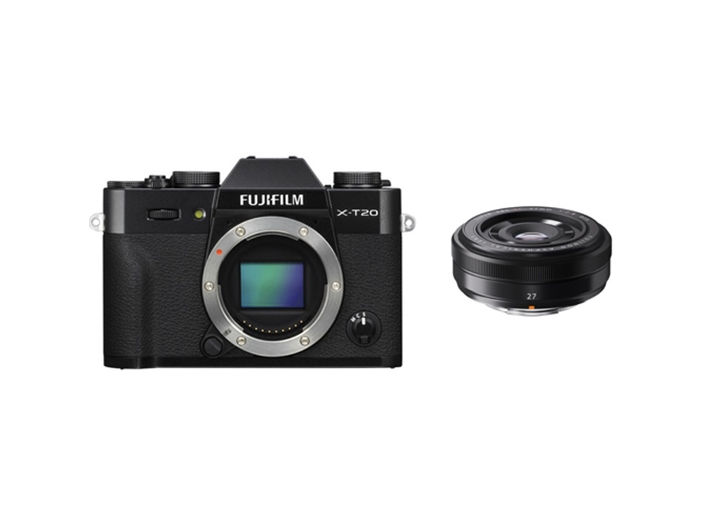 Fujifilm X-T20 Mirrorless Digital Camera (Black) with XF 27mm f/2.8 Lens (Black)