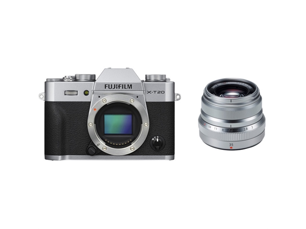Fujifilm X-T20 Mirrorless Digital Camera (Silver) with XF 35mm f/2 R WR Lens (Silver)