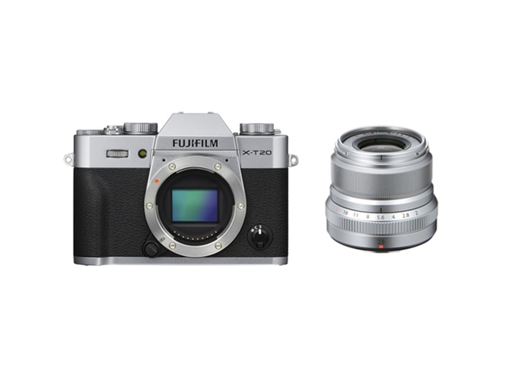 Fujifilm X-T20 Mirrorless Digital Camera (Silver) with XF 23mm f/2 R WR Lens (Silver)