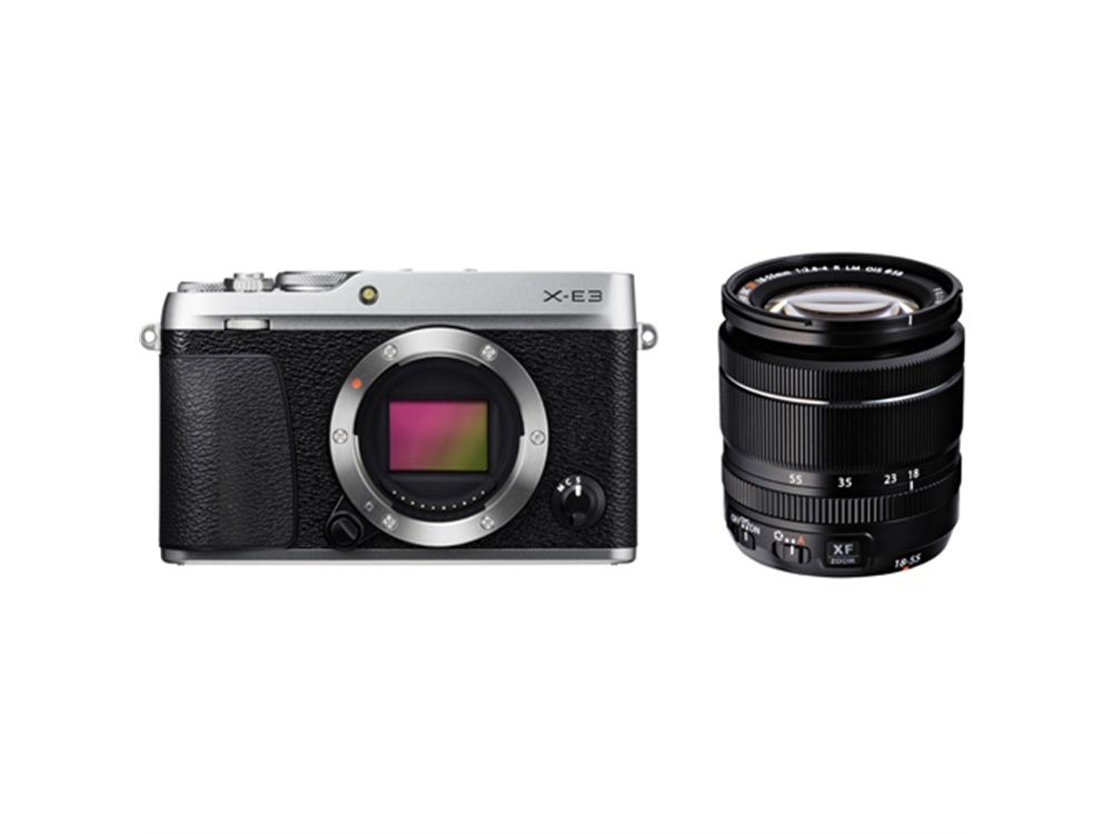 Fujifilm X-E3 Mirrorless Digital Camera (Silver) with XF 18-55mm f/2.8-4 R LM OIS Zoom Lens