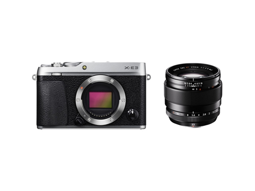 Fujifilm X-E3 Mirrorless Digital Camera (Silver) with XF 23mm f/1.4 R Lens