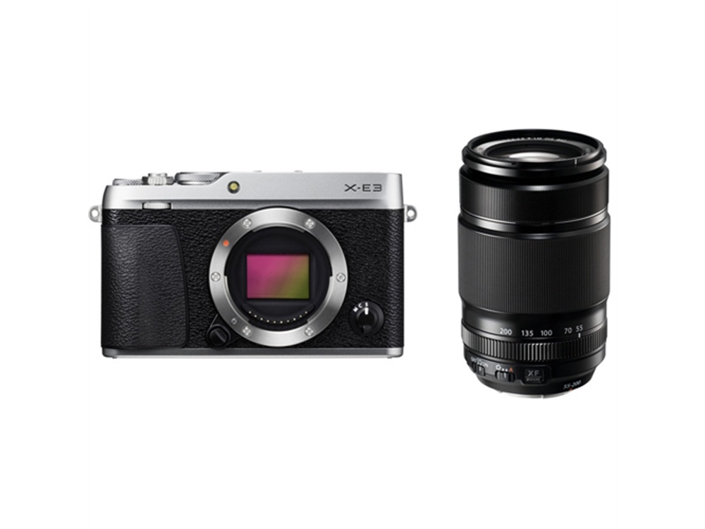 Fujifilm X-E3 Mirrorless Digital Camera (Silver) with XF 55-200mm f/3.5-4.8 R LM OIS Lens
