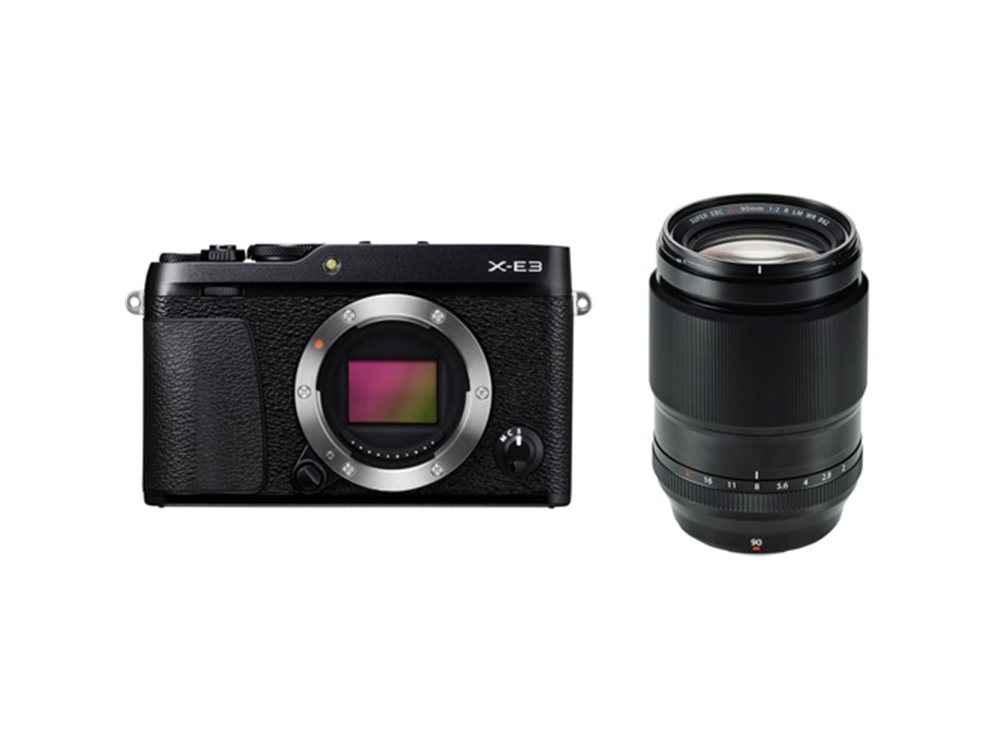 Fujifilm X-E3 Mirrorless Digital Camera (Black) with XF 90mm f/2 R LM WR Lens