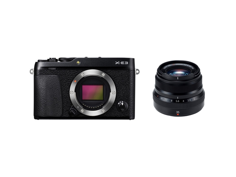 Fujifilm X-E3 Mirrorless Digital Camera (Black) with XF 35mm f/2 R WR Lens (Black)