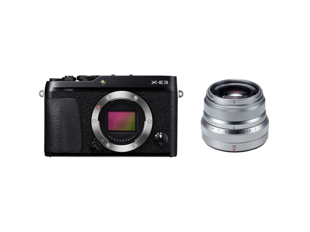 Fujifilm X-E3 Mirrorless Digital Camera (Black) with XF 35mm f/2 R WR Lens (Silver)