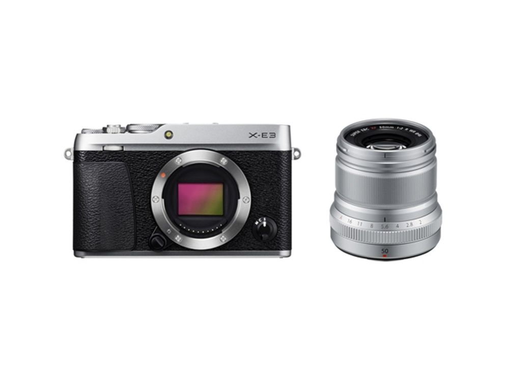 Fujifilm X-E3 Mirrorless Digital Camera (Silver) with XF 50mm f/2 R WR Lens (Silver)