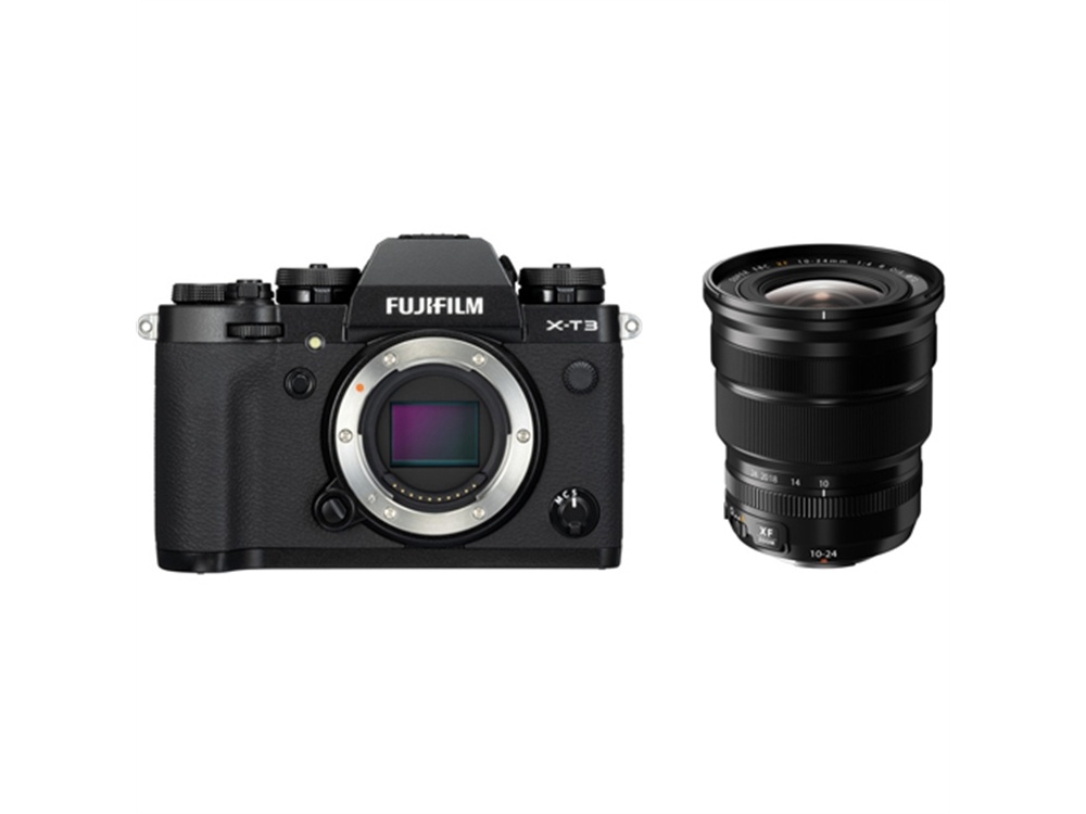 Fujifilm X-T3 Mirrorless Digital Camera (Black) with XF 10-24mm f/4 R OIS Lens