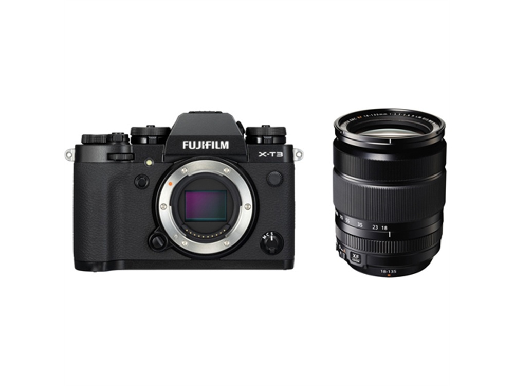 Fujifilm X-T3 Mirrorless Digital Camera (Black) with XF 18-135mm f/3.5-5.6 R LM OIS WR Lens