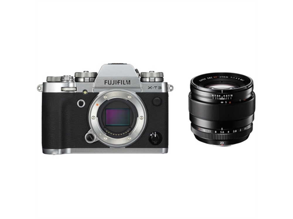 Fujifilm X-T3 Mirrorless Digital Camera (Silver) with XF 23mm f/1.4 R Lens