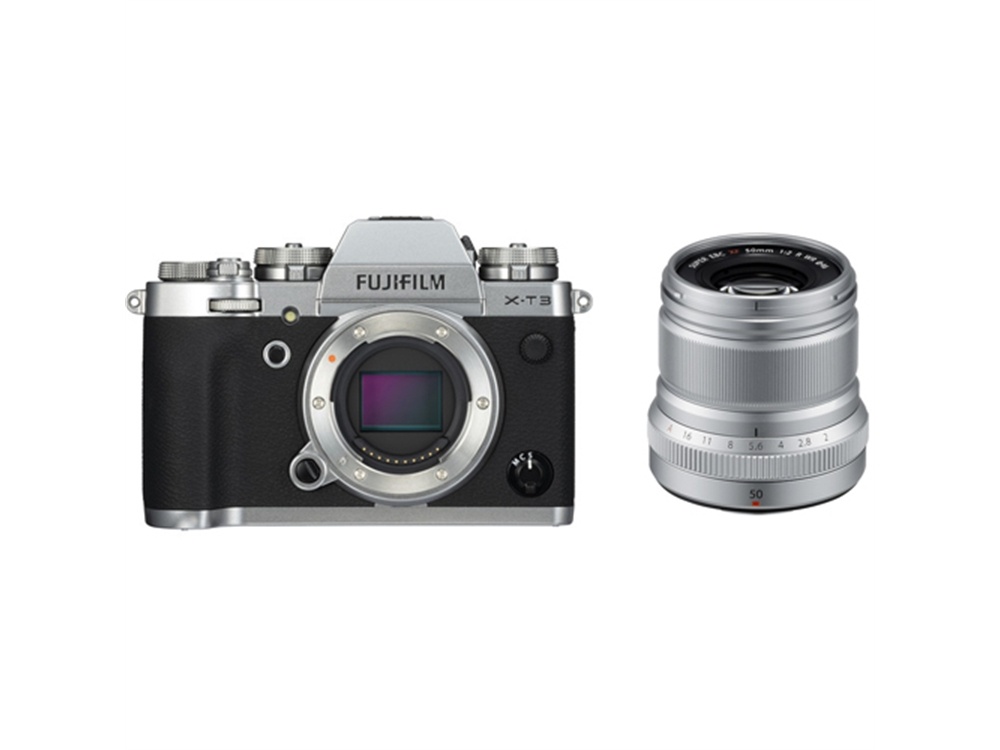 Fujifilm X-T3 Mirrorless Digital Camera (Silver) with XF 50mm f/2 R WR Lens (Silver)