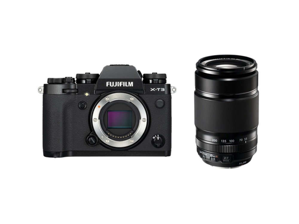 Fujifilm X-T3 Mirrorless Digital Camera (Black) with XF 55-200mm f/3.5-4.8 R LM OIS Lens