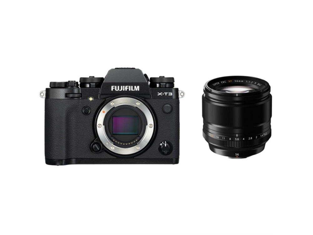 Fujifilm X-T3 Mirrorless Digital Camera (Black) with XF 56mm f/1.2 R Lens