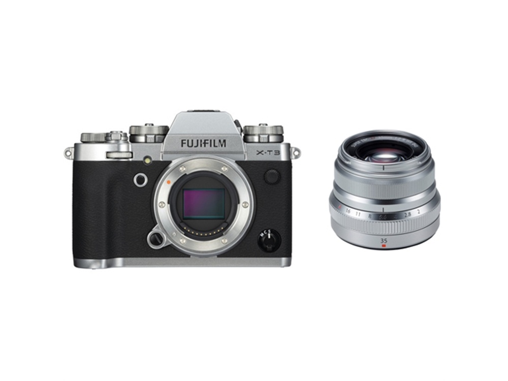 Fujifilm X-T3 Mirrorless Digital Camera (Silver) with XF 35mm f/2 R WR Lens (Silver)