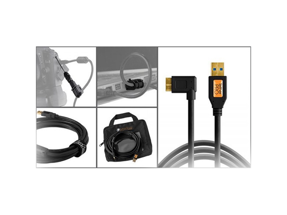 Tether Tools Starter Tethering Kit with USB 3.0 Micro-B Right Angle Cable (Black)