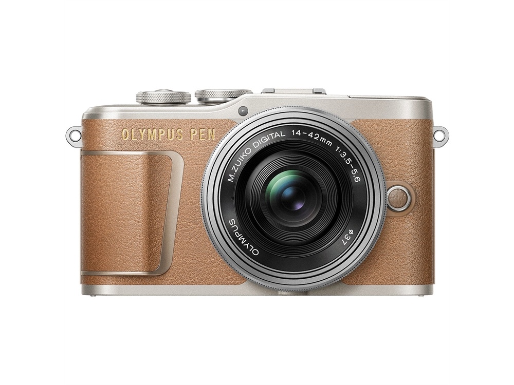 Olympus PEN E-PL9 Mirrorless Camera (Brown) with 14-42mm Lens (Silver)