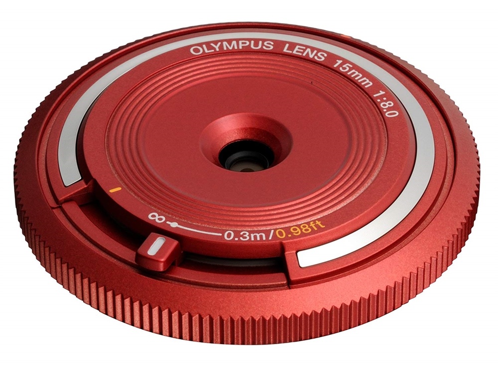 Olympus M.Zuiko Fisheye Body Cap 15mm f/8 Lens (Red)