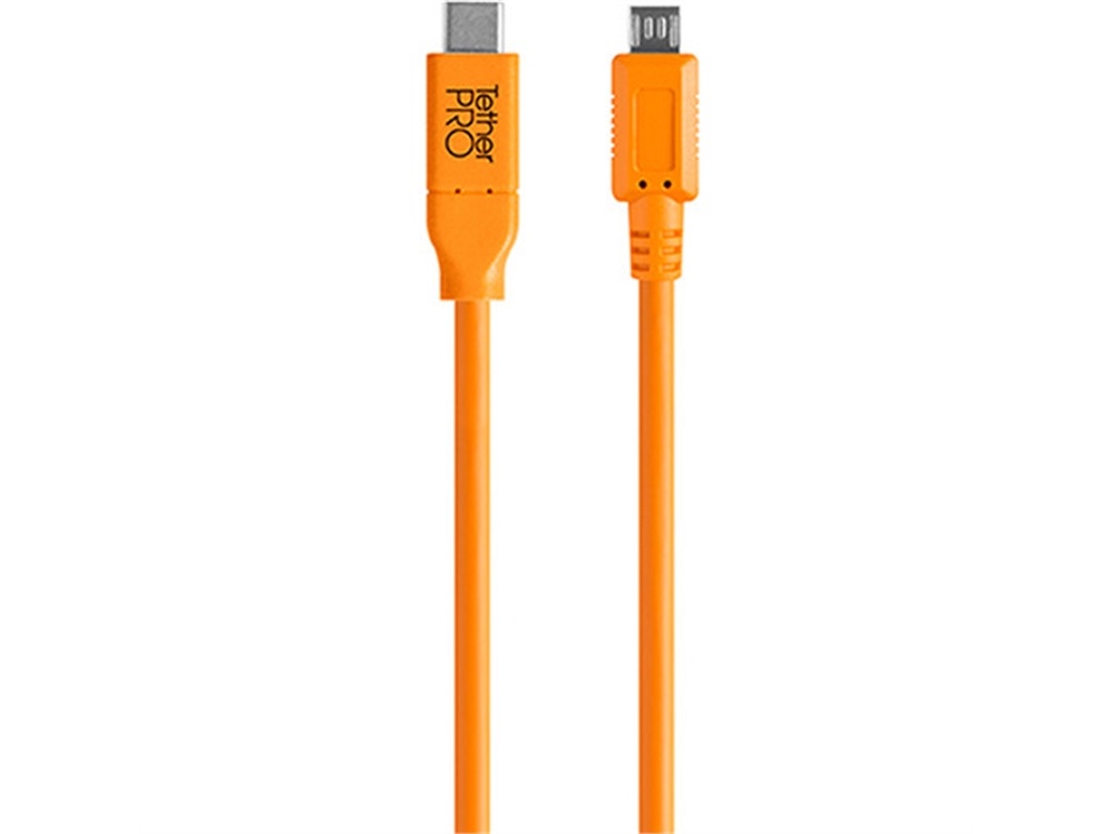 Tether Tools Starter Tethering Kit with USB-C to 2.0 Micro-B,5-Pin, 4.6m (Orange)