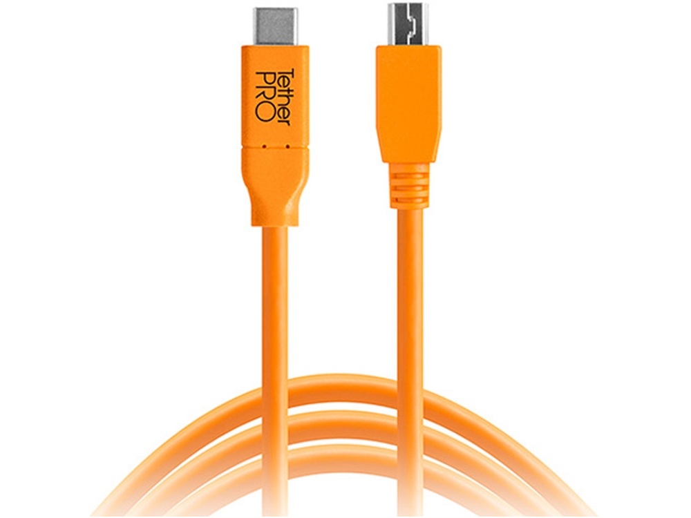 Tether Tools TetherPro USB Type-C Male to 2.0 Mini-USB Type-B Male 5-Pin Cable 4.6m (Orange)