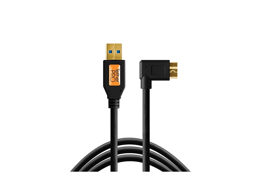 Tether Tools TetherPro USB 3.0 Type-A Male to Micro-USB Right-Angle Male Cable 4.6m (Black)