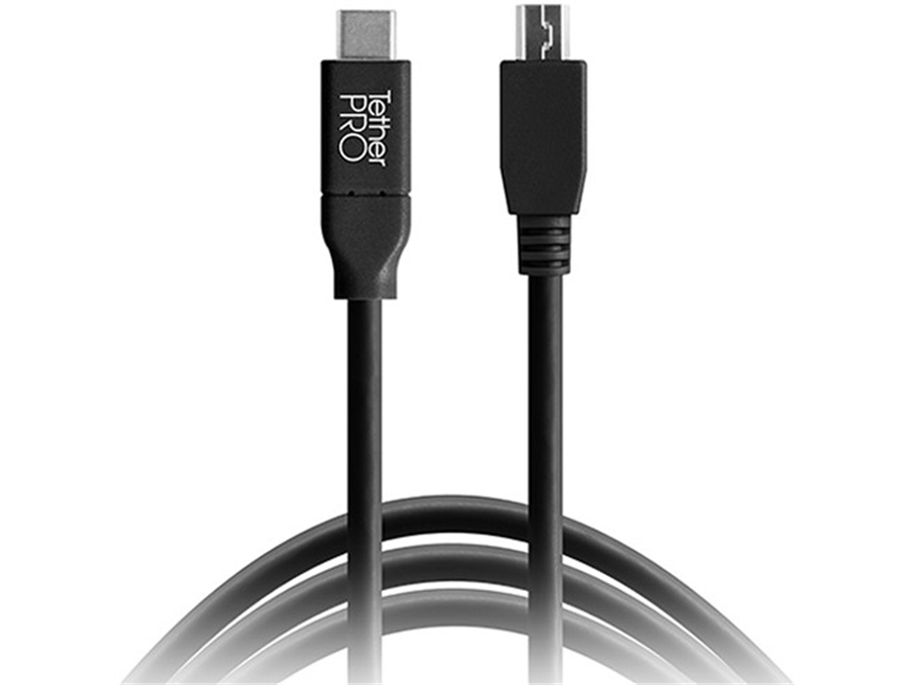 Tether Tools TetherPro USB Type-C Male to 2.0 Mini-USB Type-B Male 5-Pin Cable 4.6m (Black)