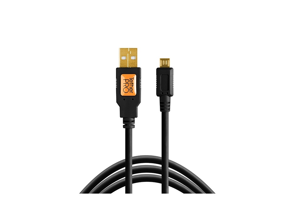 Tether Tools TetherPro USB 2.0 Type-A Male to USB Micro-B 5-Pin Cable 4.6m (Black)