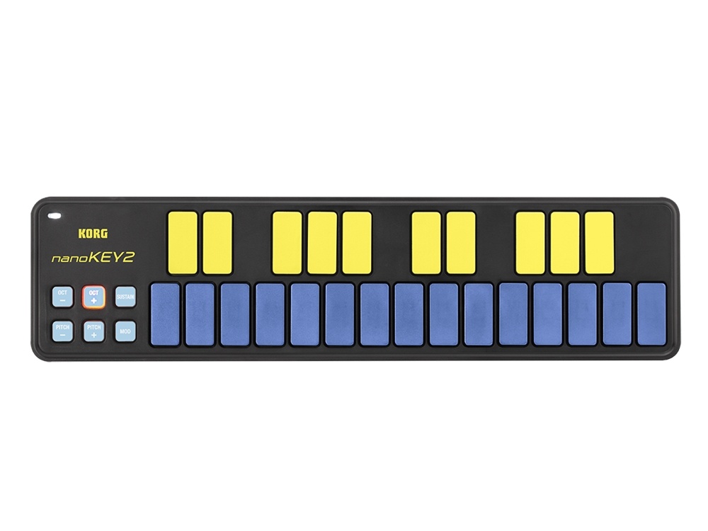 Korg nanoKEY 2 - Slim-Line USB MIDI Controller (Blue, Yellow)