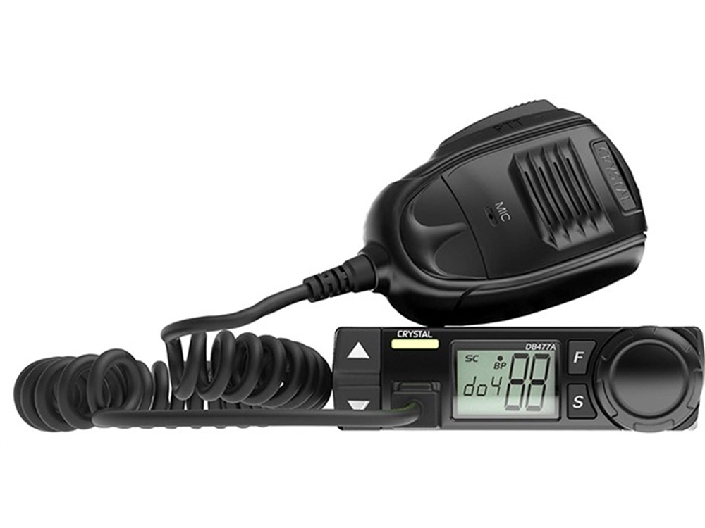 Crystal DB477A 5W Compact In-Car UHF CB Radio with 3DBi/6DBi Antenna