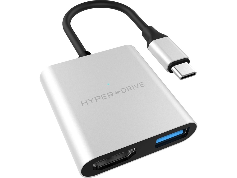 Hyper HyperDrive 3-in-1 USB-C Hub with 4K HDMI Output (Silver)