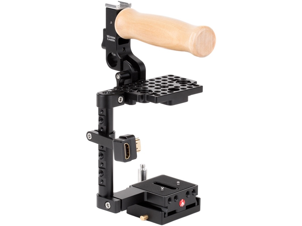Wooden Camera Unified Camera Cage for BMPCC4K with Wooden Handle