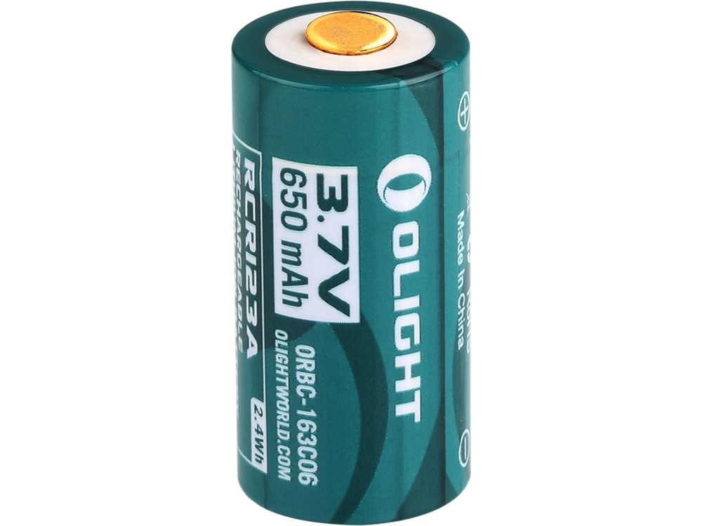 Olight 16340 Lithium-Ion Battery with Micro-USB Charging Port (3.7V, 650mAh)