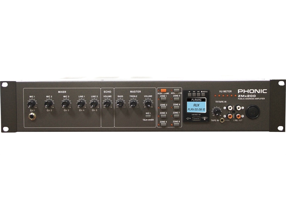 Phonic ZMX200 8-Zone 200W Multi-Zone Mixer Amplifier