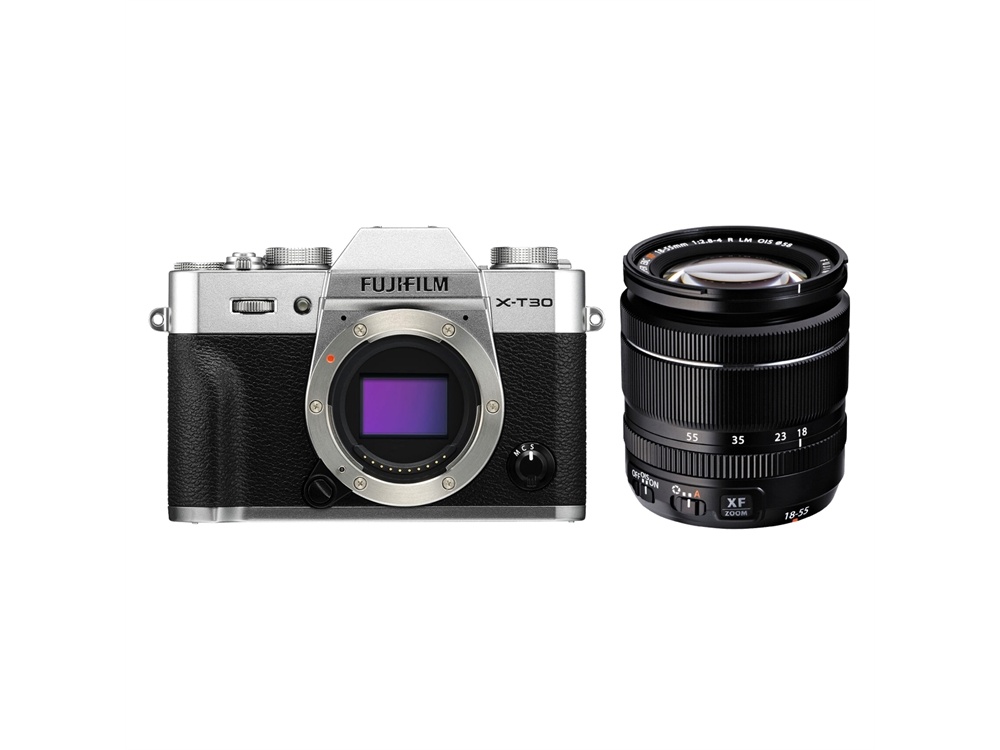 Fujifilm X-T30 Mirrorless Digital Camera (Silver) with XF 18-55mm f/2.8-4 R Zoom Lens