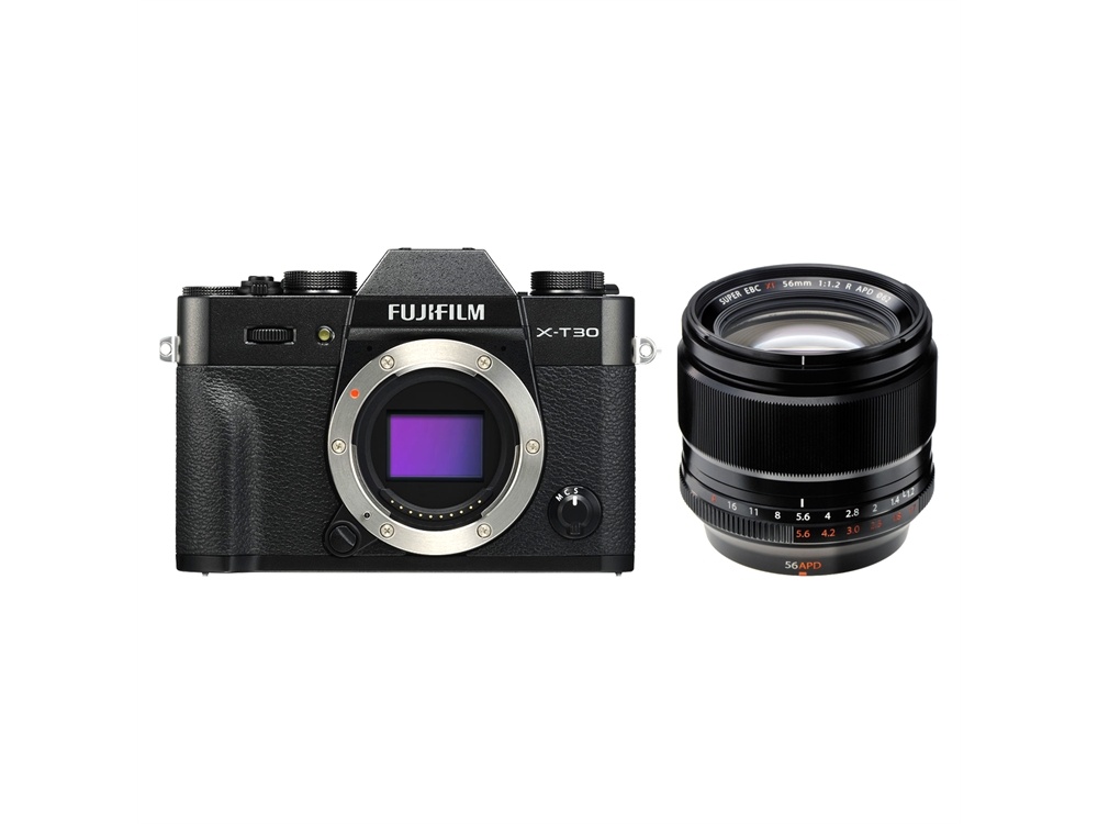 Fujifilm X-T30 Mirrorless Digital Camera with XF 56mm f/1.2 R APD Lens (Black)