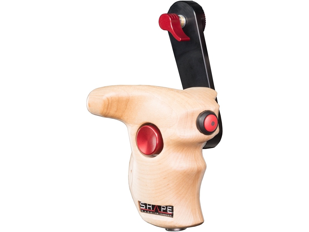 SHAPE Stop & Start Handle Grip with Wood ARRI Rosette for RED Camera