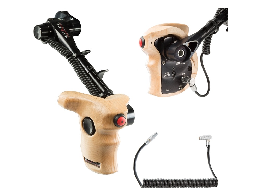 SHAPE Stop & Start Handle Grip with Telescopic Wood ARRI Rosette for ARRI Camera