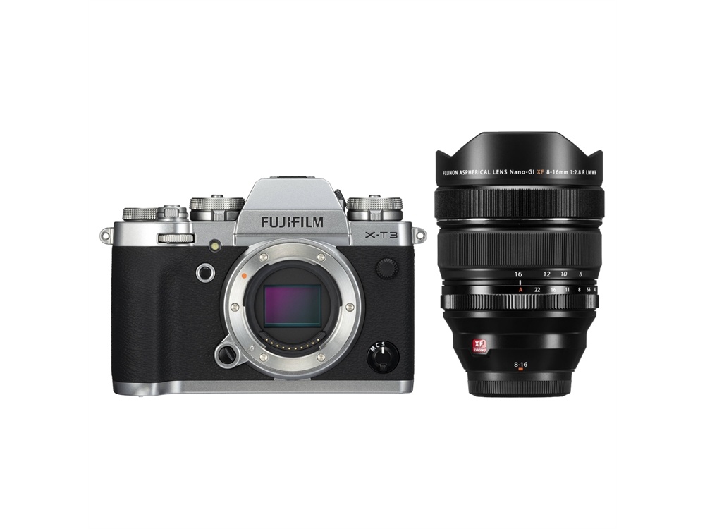 Fujifilm X-T3 Mirrorless Digital Camera (Silver) with XF 8-16mm f/2.8 R Lens (Black)