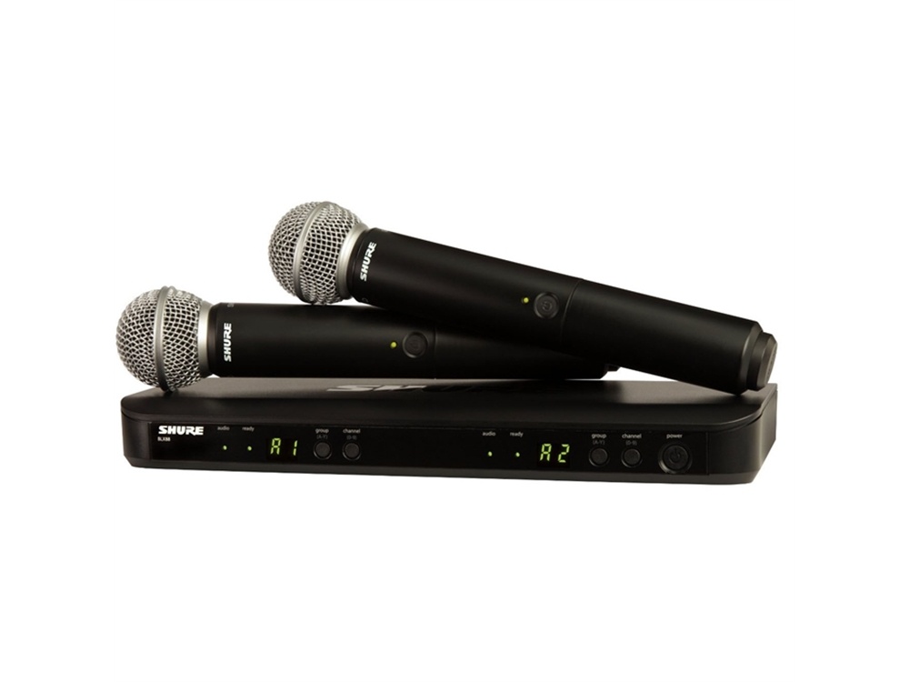 Shure BLX288/SM58 Dual-Transmitter Handheld Wireless System with SM58 Mics (M17: 662 - 686 MHz)